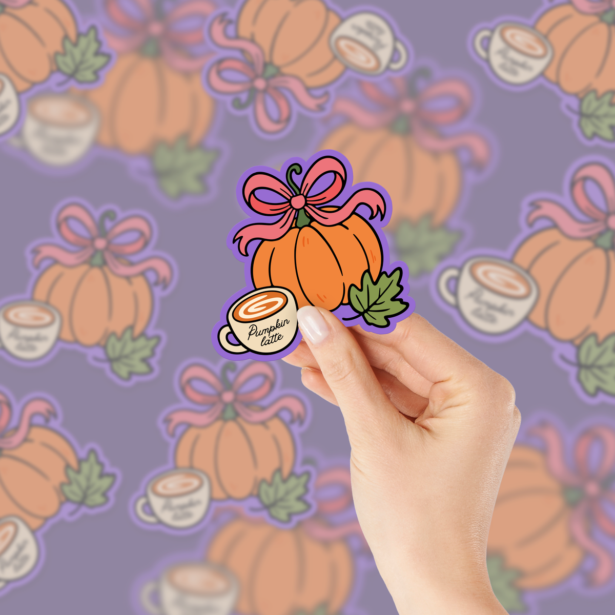 Pumpkin Latte Bow SVG PNG
