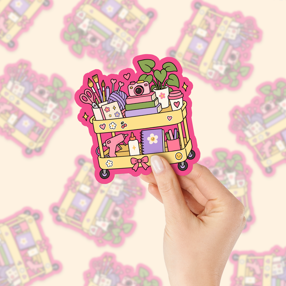 Crafty Girl Hobby Cart PNG SVG
