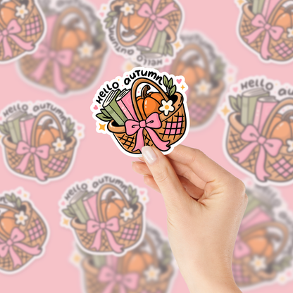 Hello Autumn Book Basket SVG PNG