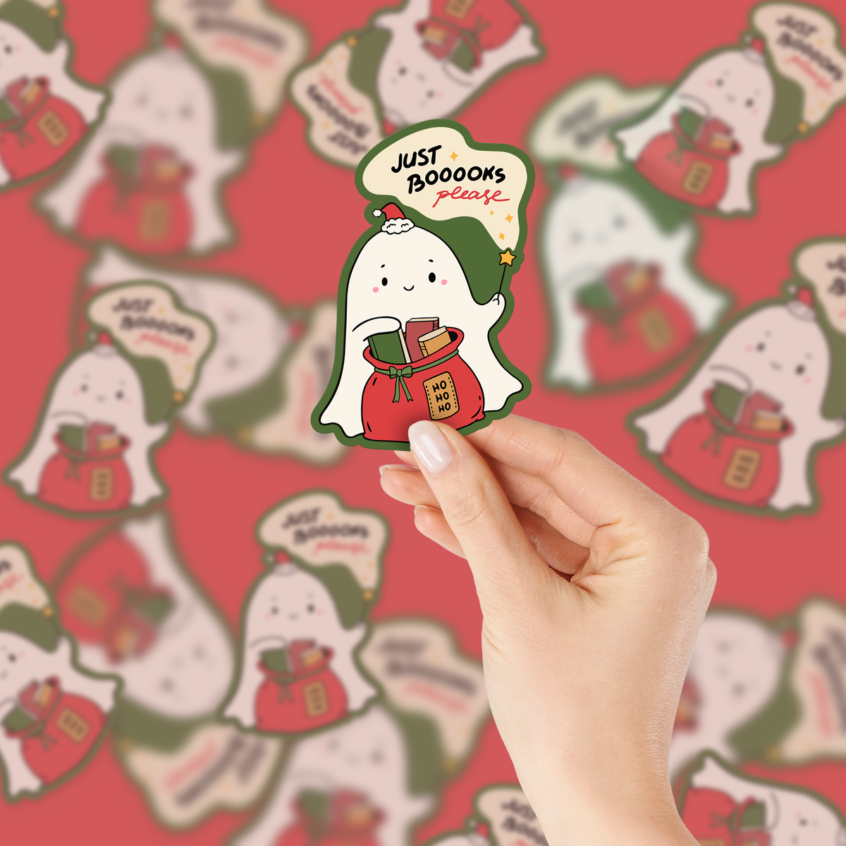 Just Books Please Christmas Ghost SVG PNG