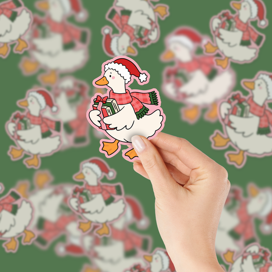 Bookish Christmas Goose SVG PNG