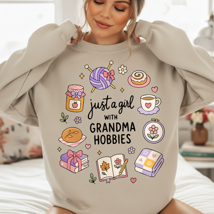 Just a Girl With Grandma Hobbies PNG SVG